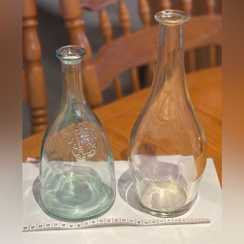 Married Set of Two Clear Glass Bottles - Picture 10 of 10